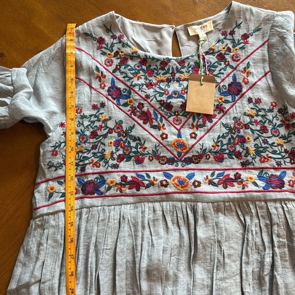 UMGEE Gray  blouse with Colorful Embroidery - Picture 4 of 5